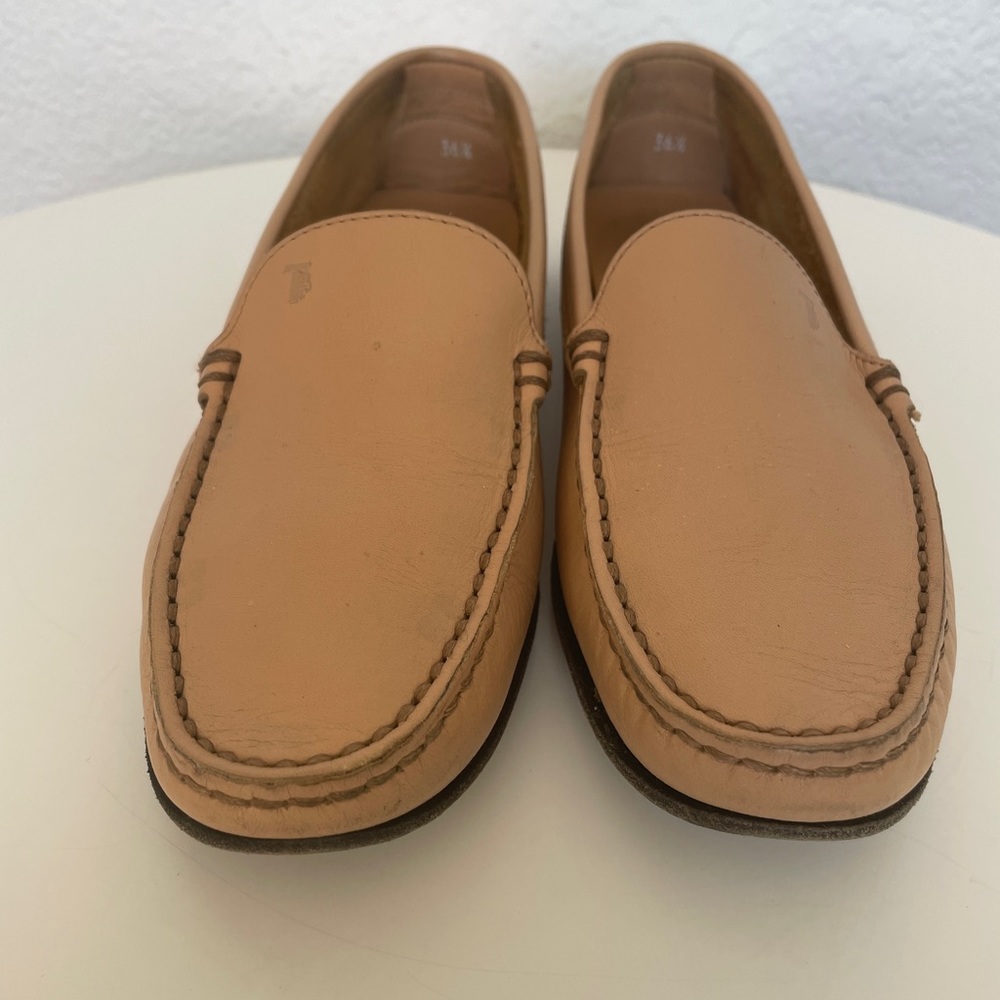 VINTAGE TOD’S GOMMINO DRIVING SHOES NEUTRAL TAN LEATHER SIZE 36.5 EUC RARE!